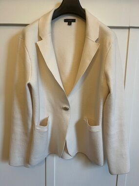 JCREW IVORY SWEATER BLAZER M